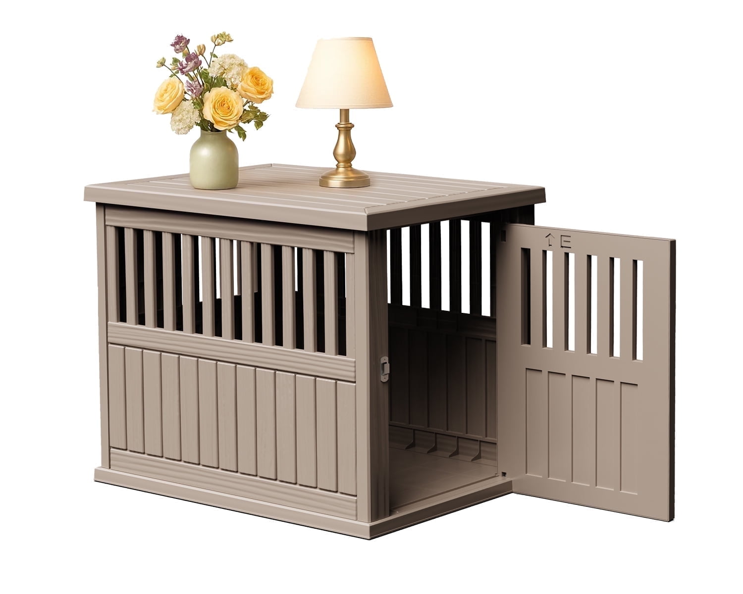 EasyUp Dog Crate Furniture End Table Night Stand Furniture with Lockable Latch for Small to Large Dogs Side End Table, Modern Dogs Kennel Indoor