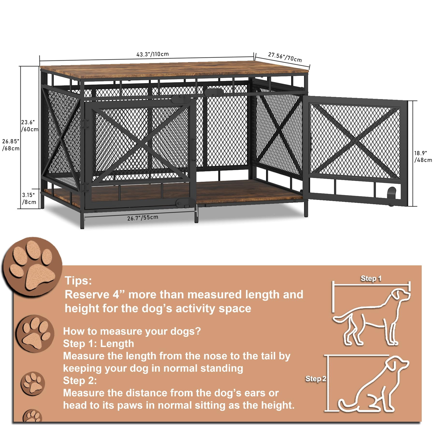 Photo inspiration: Dog Crate Furniture Kennel For Small Medium Large Breed Pets Photo Inspiration