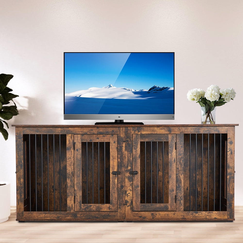 Dog Crate Furniture for 2 Large Dogs, Heavy Duty Dog Crate Kennel with