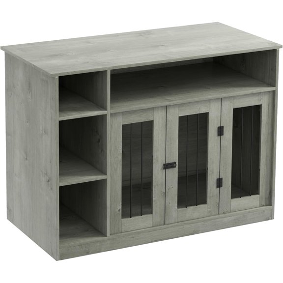 Dog Crate Furniture with Adjustable Shelf, End Table, Indoor Pet Crate for Medium & Large Dogs, Large Flat Surface, 47" x 23.5" x 35", Gray