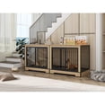 thumbnail image 1 of Dog Crate Furniture with Two Combined Room, XL Large Double Dog Cage Furniture with Tray for Medium Large Dogs, Wooden Dog Kennel Furniture, 1 of 7