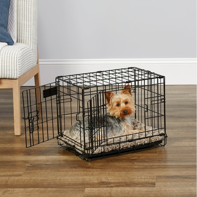 Dog Crate | Newly Enhanced MidWest iCrate XXS Folding Metal Dog Crate |  Divider Panel, Floor Protecting Feet, Leak-Proof Dog Pn | , 18L x 12W x  14H