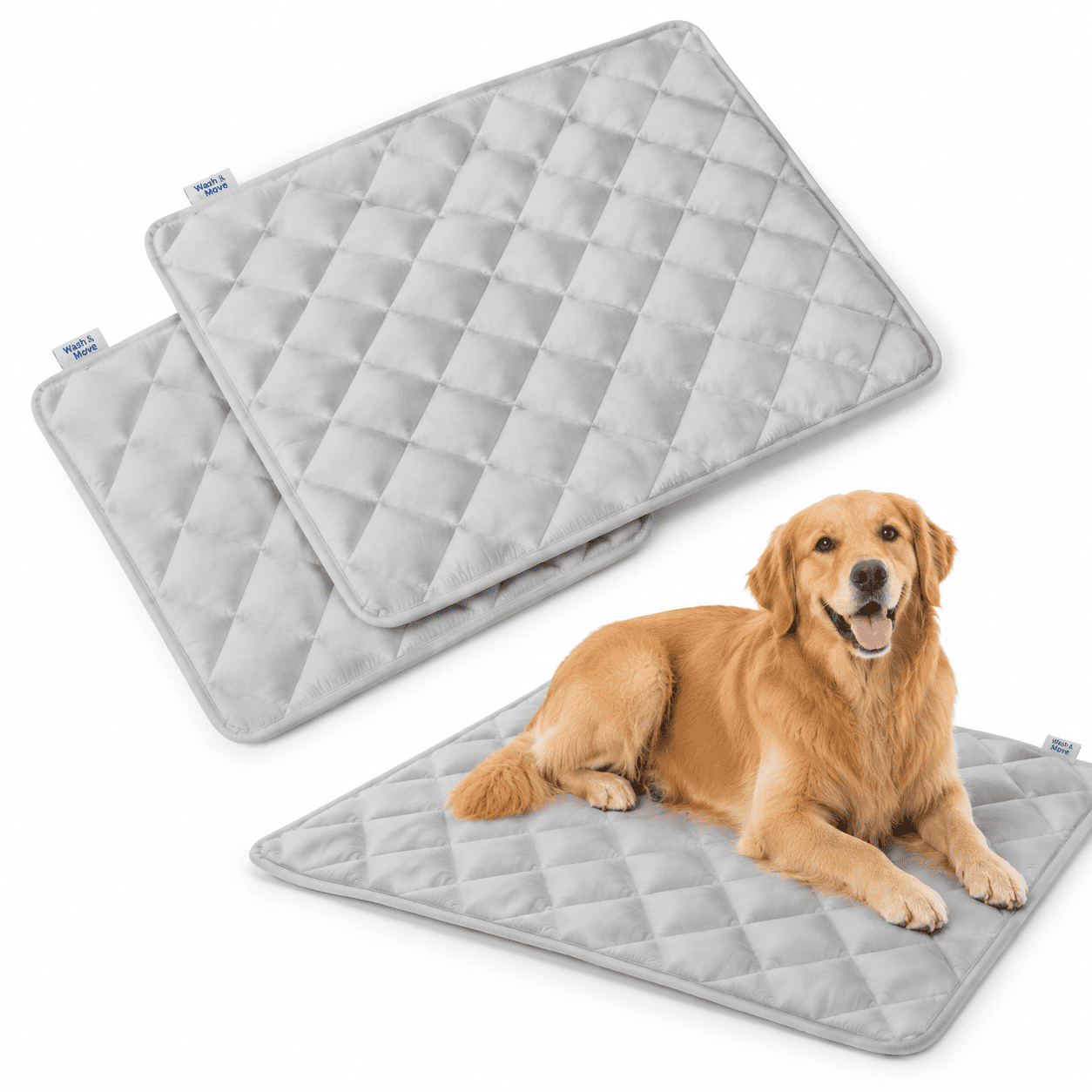 Dog Crate Pad 2 Pack (48" X 30") Mat With Anti-slip Bottom Grey ...