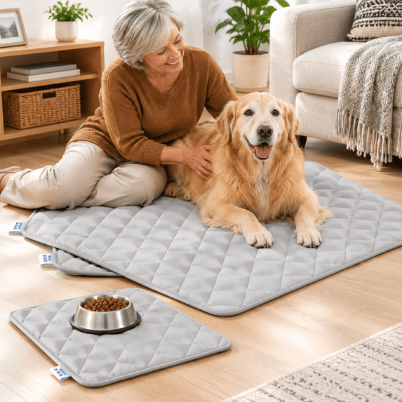 Dog Crate Pad 2 Pack 48 x 30 Inch Non-Slip Washable Pet Bed for Large ...