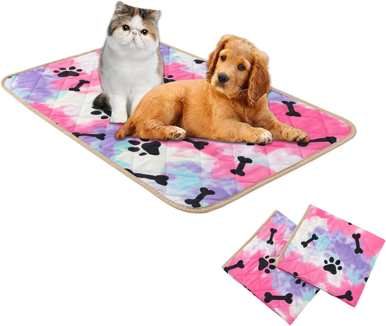 Dog Crate Pads Dog Pee Pads Rugs Washable Dog Pads, Non Slip Puppy Pee Pads for Small Dogs, Waterproof Pet Pad Rug, Dog Whelping Training Pads for Dogs, 2 Pieces, 20"x30"