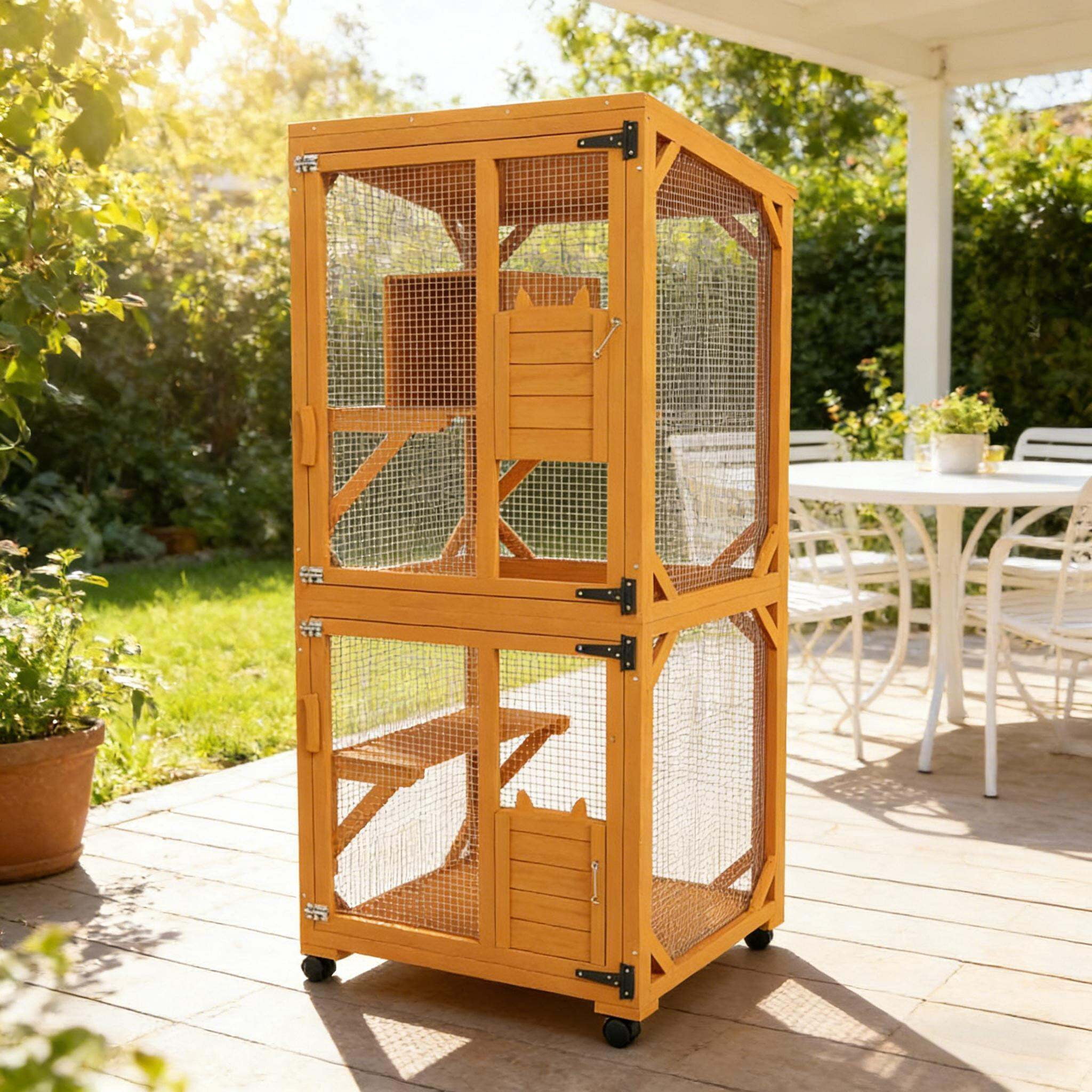 Dog Crate, Pet House,Outdoor Large Cat House, Green,Orange Pet Playpen,Steel,Wood Chicken Coop, Pet Supplies Pens & Hutches