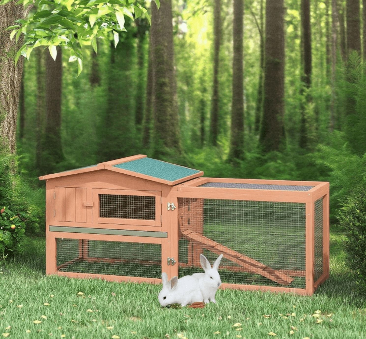 Dog Crate, Rabbit Cage Outdoor, Wooden Outdoor Rabbit Hutch, Small Animal Habitat, Natural Pet Playpen,Metal Chicken Coop, Pet Supplies Pens & Hutches