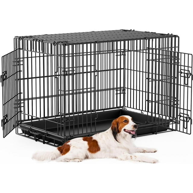 Dog Crate for Small Dogs Indoor, Double Door Dog Kennels & Houses for