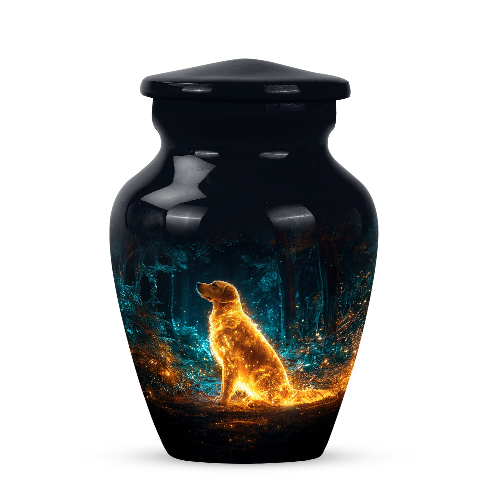 Dog Cremation Urns For Human Ashes Adult Female Small 3 Inch, Black Cremation Urns For Adult, Blue Urn Keepsake Human Ashes