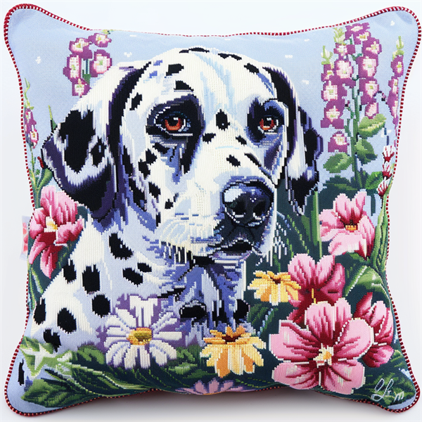 Dog Cross Stitch Throw Pillow Case Kits , 45X45CM , Cross Stitch Kits for Beginner (11 Count)