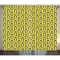 thumbnail image 1 of Ambesonne Dog Curtains 2 Panel Set, French Bulldog Puppy Cartoon, 108" x 108", Yellow Black and White, 1 of 3