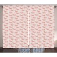 thumbnail image 1 of Ambesonne Dog Curtains 2 Panel Set, Abstract Puppy Dogs with Dots, 108" x 108", Dark Salmon White, 1 of 3