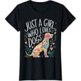 thumbnail image 1 of Dog Cute Just A Girl Who Loves Dogs T-ShirtMen and women, Black T-shirt, size: Extra large, 1 of 4