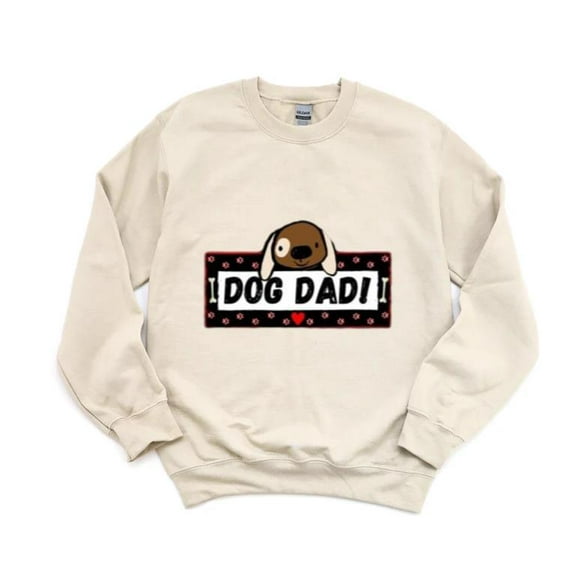 Dog Dad Design Paw Prints Little Love Quote Canine Papa Pup Pet Owner Sweatshirt, for men & women, up to size 5XL