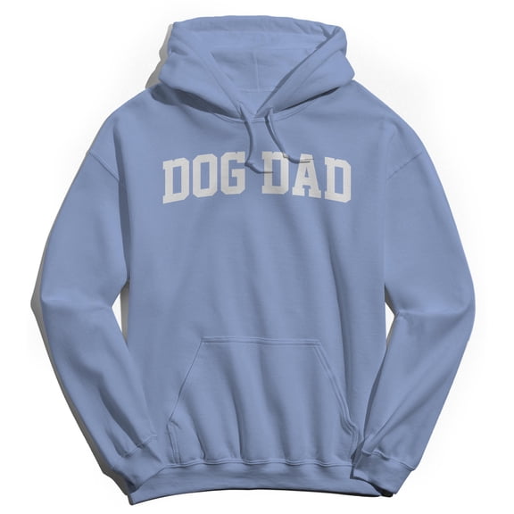 Dog Dad Graphic Light Blue Men's Cotton Pullover Hoodie