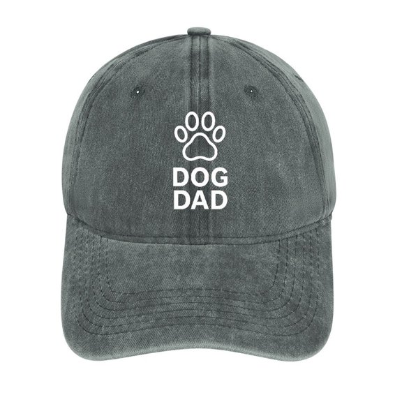 Dog Dad Gray Adjustable Baseball Cap for Men Women, Classic Casual Snapback Hat