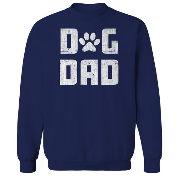 Dog Dad Humor Graphic Navy Men's Crewneck Sweatshirt