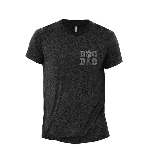 Dog Dad Men's Modern Fit Fun Casual T-Shirt Printed Graphic Tee Charcoal Grey X-Large