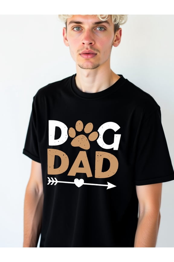 Dog Dad Paw Print T-Shirt Mens Crew neck T-shirts black funny graphic Wearable year-round Soft and comfortable Retro Unisex Shirt Short Sleeve tshirts