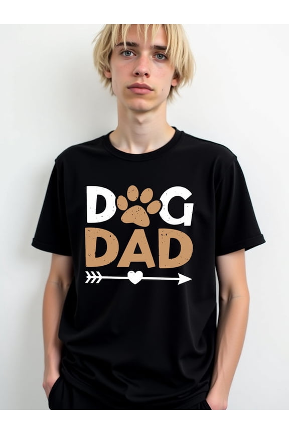 Dog Dad Paw Print T-Shirt men's funny t shirts black short elegantly Unique designs, summer prints Classic Unisex Shirt Short Sleeve tshirts