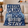 thumbnail image 1 of Dog Dad, Playful Pet Portrait Pattern, Warm Flannel Blanket for Living Room and Reading Nook with Detailed Artwork, Dog Lovers Father's Day Gift, Pet Lover Home Decor, 1 of 9