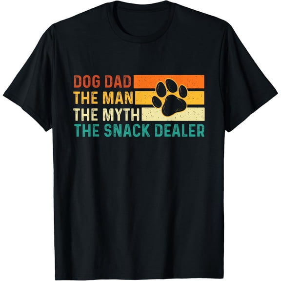 Dog Dad The Man The Myth The Snack Dealer - Dog Lover T-ShirtMen's and women's short-sleeved pure cotton shirts