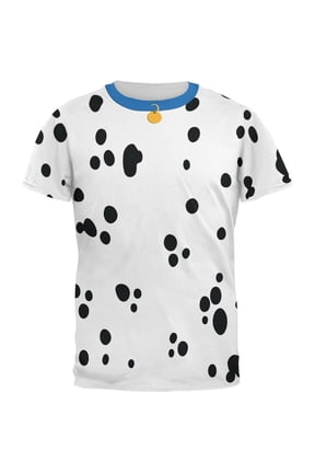 Dog Dalmatian Costume Blue Collar All Over Adult T-Shirt