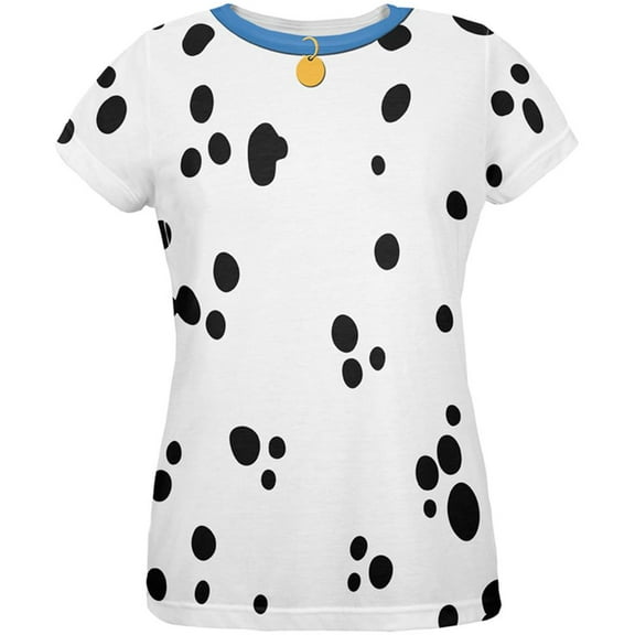 Dog Dalmatian Costume Blue Collar All Over Womens T-Shirt