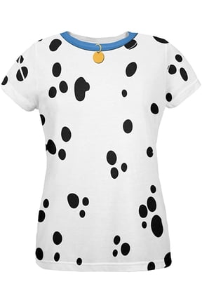 Dog Dalmatian Costume Blue Collar All Over Womens T-Shirt