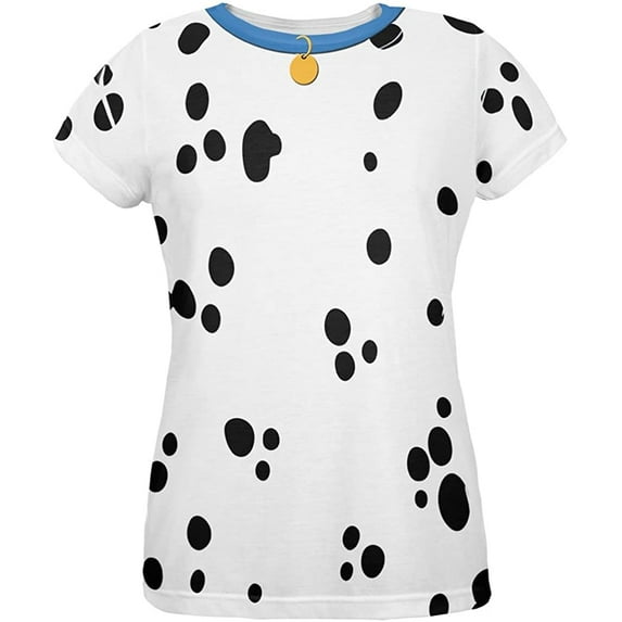 Dog Dalmatian Costume Blue Collar All Over Womens T-Shirt