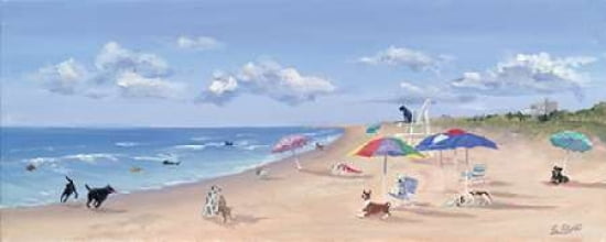 Dog Days Canvas Art - Carol Saxe (10 x 20)