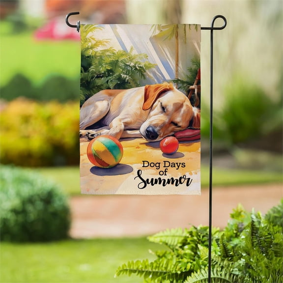 Dog Days Of Summer Suede Garden Flag