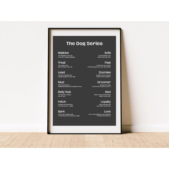 Dog Definition Cheeky Wall Art Print, Unframed Paper Poster 8x10in