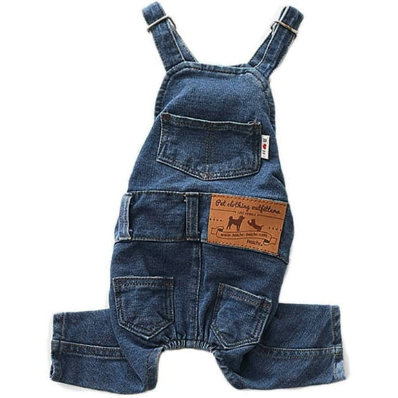 Dog Denim Jumpsuit Costumes Cat Pet Jean Overalls Clothes for Small Medium Dogs,Pet Jeans Onesies Apparel Puppy Jean Jacket