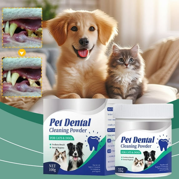 Dog Dental Powder Under 5 ! Yannianjz Teeth Cleaning Powder for Dogs Cats Tartar Remover Bad Breath Control Oral Hygiene Care Advanced Dental Powder Formula