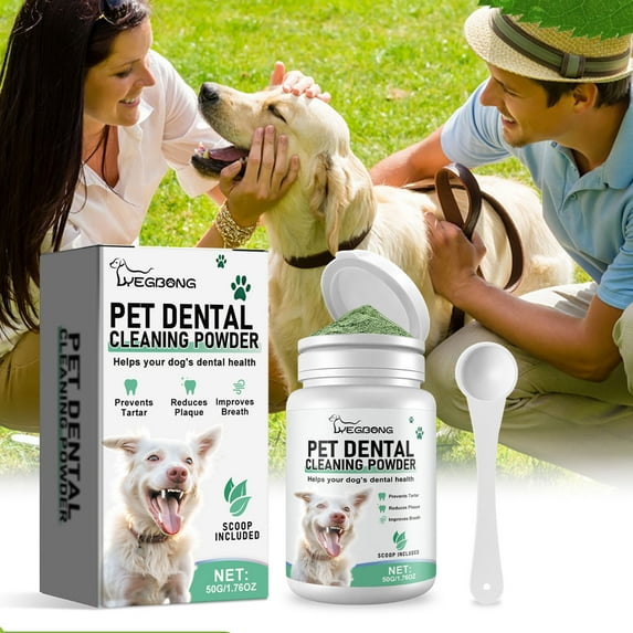 Dog Dental Powder - Dog Teeth Cleaning Powder - Dog Dental Care - Plaque & Bad Breath Off Powder Dog - Dental Care Supplies for Small - Medium - Large Dogs (1 PCS)