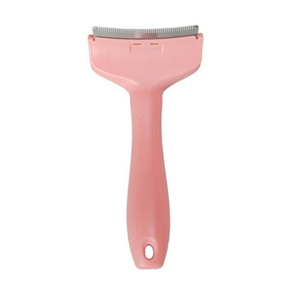 Dog Deshedding Brush Pet Grooming Comb for Shedding Ergonomic Non-Slip Handle Gentle Hair Removal Tool for All Coat Types 15cm Deshedder with Blade