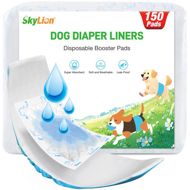 Dog Diaper Liners Booster Pads, 150ct Disposable Dog Diapers Inserts