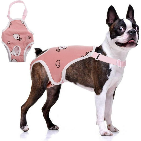 Dog Diapers Female Dog Washable Sanitary Pantie with Adjustable Suspender, Reusable Doggie Period Panties, Pet Underwear Diaper Jumpsuits for Dogs in Heat, Puppy Diapers for French Bulldog