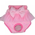 thumbnail image 1 of Dog Diapers Female Physiological Pants Pet Reusable Washable Dog Period Diapers Cute Cotton Dog Underwear with Pink/Blue Bows for Cat Puppy Small Dogs(Pink,XL), 1 of 9