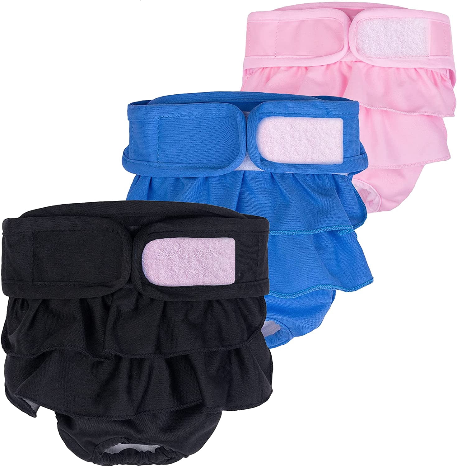 Dog Diapers Female Puppy Diapers for Female, Highly Absorbent Dog Heat Panties Reusable Washable Female Dog Diapers (Pack of 3)