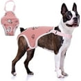 thumbnail image 1 of Dog Diapers Female Washable Sanitary Pantie with Adjustable Suspender, Reusable Doggie Period Panties, Pet Underwear Diaper Jumpsuits for Male Dogs in Heat, Puppy Diapers for French Bulldog Pink, 1 of 6