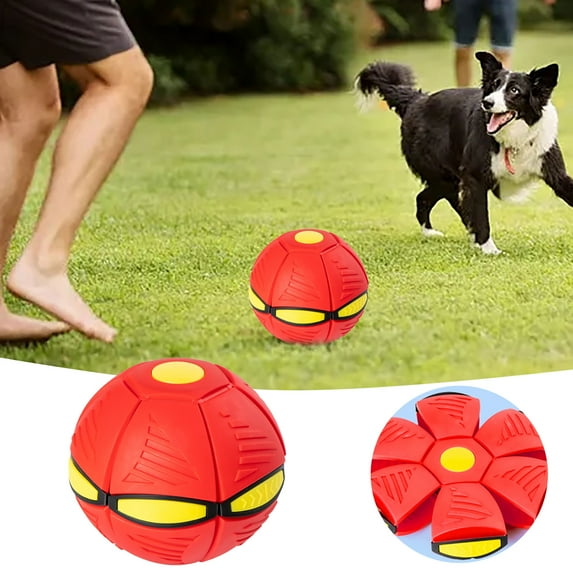 Dog Disc Bal Portable Interactive Flying Saucer Ball UFO Magic Balls Decompression Pop Up Dog Toys Balls(1)
