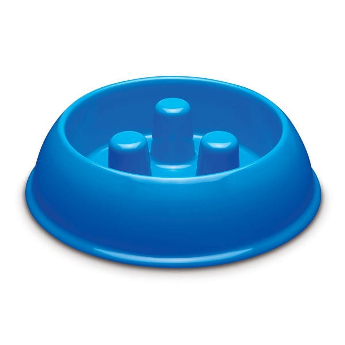 Dog Dish Elegant Plastic No Tip Slow Feeder Dogs Food Bowl Healthy - Choose Size (Medium - Blue)