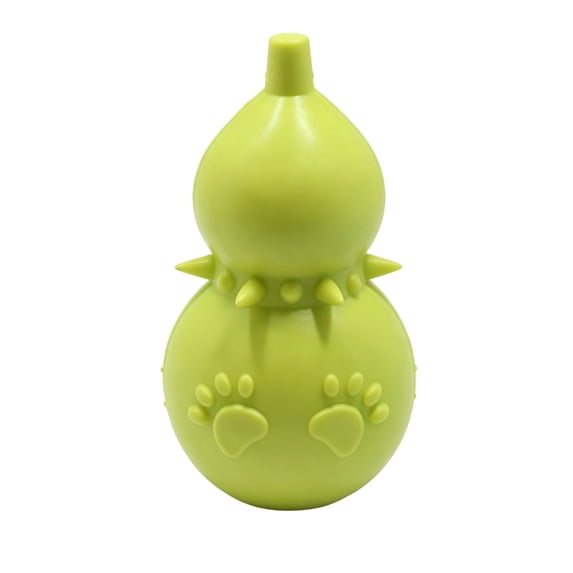 Dog Dispensing Ball Toy, Spiked Double Ball 8 Shaped Slow Feeder for Pets Teething Grinding Boredom Relief Interactive Treat Dispenser Durable Cleaning Play._Yellow