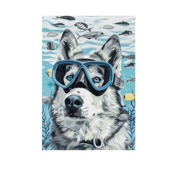 Dog Diver in Sea Garden Flag 12X18 Double Sided Yard Flags for Outside Outdoor All Seasonal Decoration