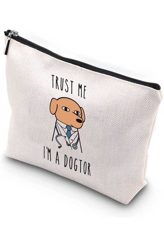 Dog Doctor Vet Tech Gift Trust Me Im A Dogtor Novelty Zipper Pouch Makeup Bag Veterinarian Gifts