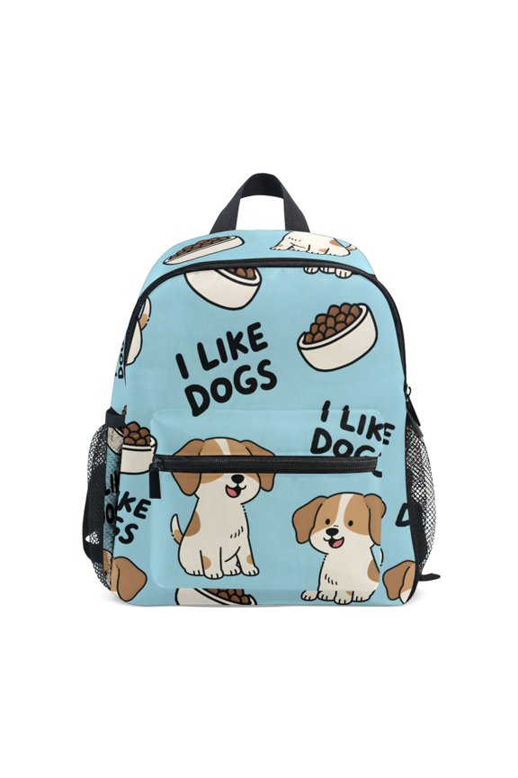 Dog Dog Food Pattern Mini Backpack Cute Small Backpack with Chest Strap and Whistle Ages 3-8