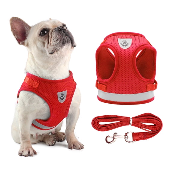 Dog Dog Harness And Leash Set Reflective Adjustable Mesh Vest For Small Dogs Puppy Cats