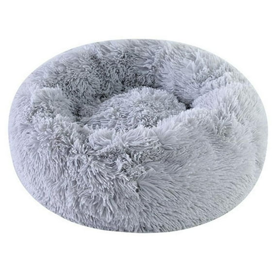 Dog Donut Bed, Calming Dog Bed for Small Dogs Comfortable Pet Bed Faux Fur Donut Cuddler, 15.6 Inches Round Fluffy for Large Dogs, Anti-Anxiety Plush, Machine Washable